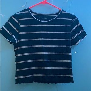 Dark green crop top with stripes (American eagle)